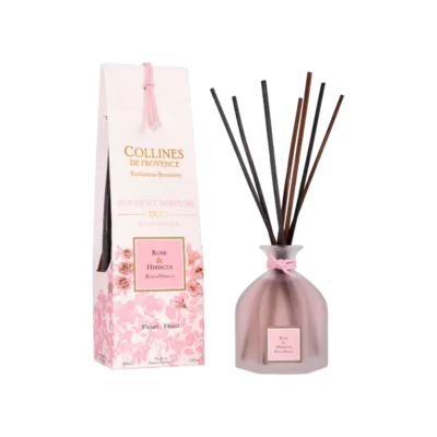 Difuzor buchet parfumat trandafir & hibiscus 100ml, COLLINES DE PROVENCE